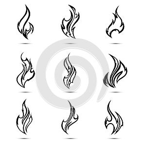 Fire flames. Collage.