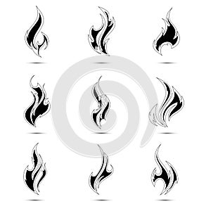 Fire flames. Collage.