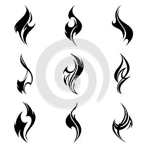 Fire flames. Collage.