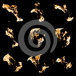 Fire flames collage