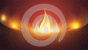 Fire flames on dark background. illustration for your graphic design. Generated AI