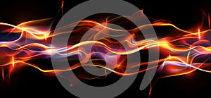 Fire flames flickering against a dark background, creating a dramatic burning flame effect, Ai Generated