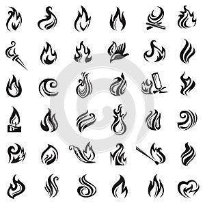 Fire and flames icons