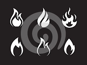 Fire flames icons set