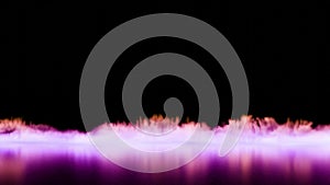 fire flames isolated on gradient black background. Fire wall. purple and orange colors. Backdrop