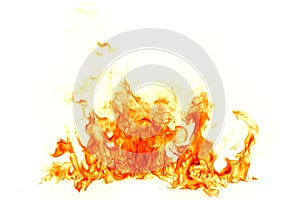 Fire flames isolated on white