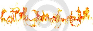 Fire flames isolated on white background
