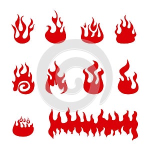 Fire flames  logo set. fire Icon, fire Icon Eps10, fire Icon Vector