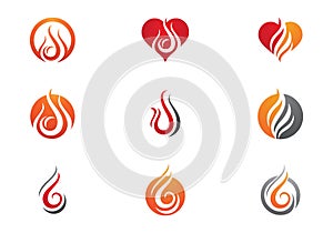 Fire flames Logo template