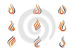 Fire flames Logo template