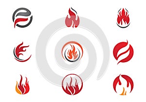 Fire flames Logo template