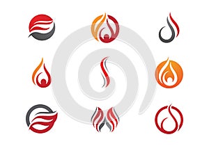 Fire flames Logo template