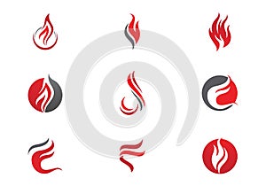 Fire flames Logo template