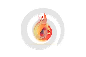 Fire flames people logo vector image