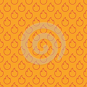 Fire flames seamless pattern background, orange color vector illustration