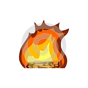 Fire flames sign illustration isolated fireplace