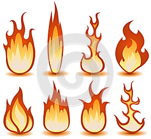 Fire And Flames Symbols Set