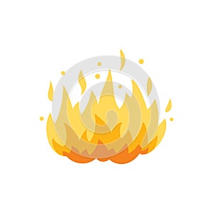 Fire flames vector icon in cartoon style. Flame, fireball illustration.