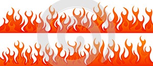 Fire flames vector set