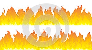 Fire flames vector set. Fire lines