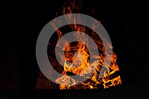 Fire and flames - wood burning