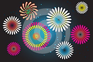 fire flowers vector image illustration celebration