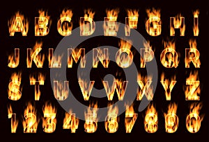 Fire font. Plum letters. Font on fire.