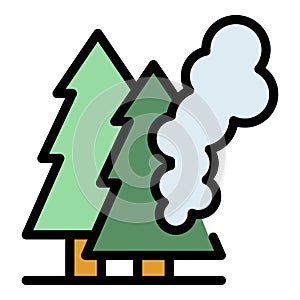 Fire forest icon vector flat