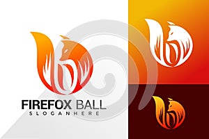 Fire Fox with Letter B Logo design inspiration