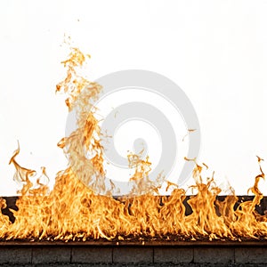 Fire frame isolated on transparent background