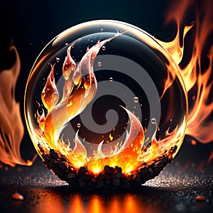 Fire in the glass sphere