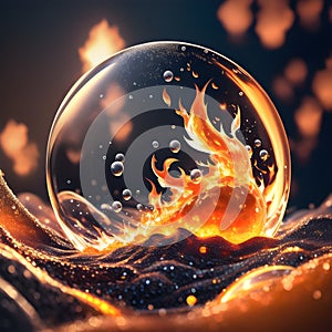 Fire in the glass sphere