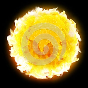 Global warming fire planet Earth