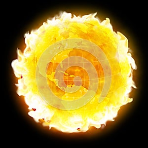 Global warming fire planet Earth