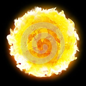 Global warming fire planet Earth