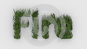 Fire - green word 3d isolated on white background, render illustration, Realistic tongues of flame burning, fur pelt. firefighters