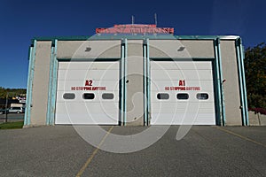 Fire Hall along Front Street in Whitehorse, Canada