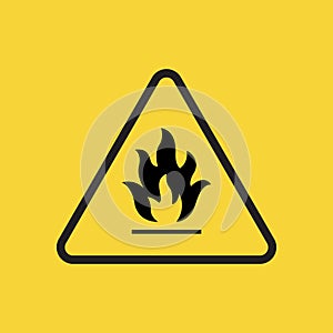 Fire hazard icon flat vector illustration