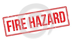 Fire Hazard rubber stamp