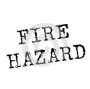 FIRE HAZARD stamp on white