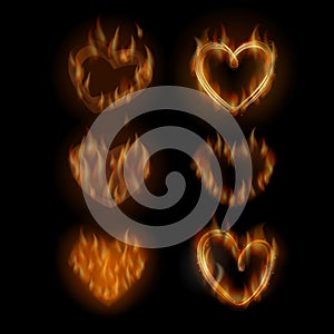 Fire hearts set.