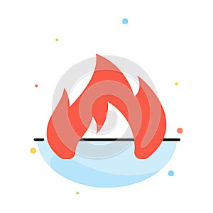 Fire, Heating, Fireplace, Spark Abstract Flat Color Icon Template