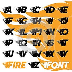 Fire and high speed font