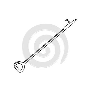Fire hook icon. Element of Fireman for mobile concept and web apps icon. Outline, thin line icon for website design and
