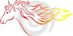 Fire horse logo icon vector