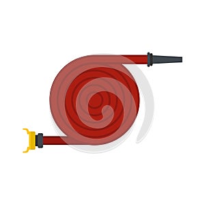 Fire hose icon, flat style