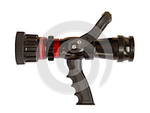 Fire hose nozzle isolated on white background. clipping path.