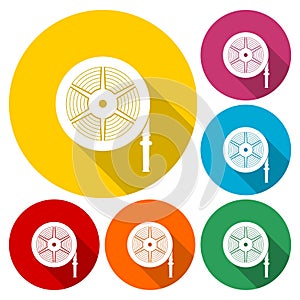 Fire hose reel vector illustration, Fire station icon
