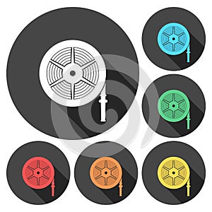 Fire hose reel vector illustration, Fire station icon