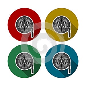 Fire hose reel vector illustration, Fire station icon